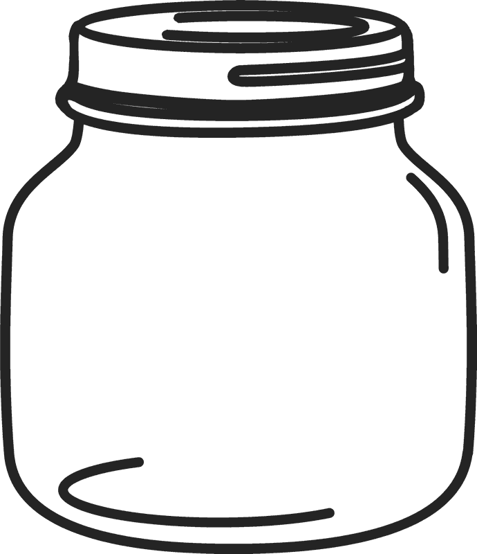 Petite Mason Jar Rubber Stamp - Clip Art (690x800)