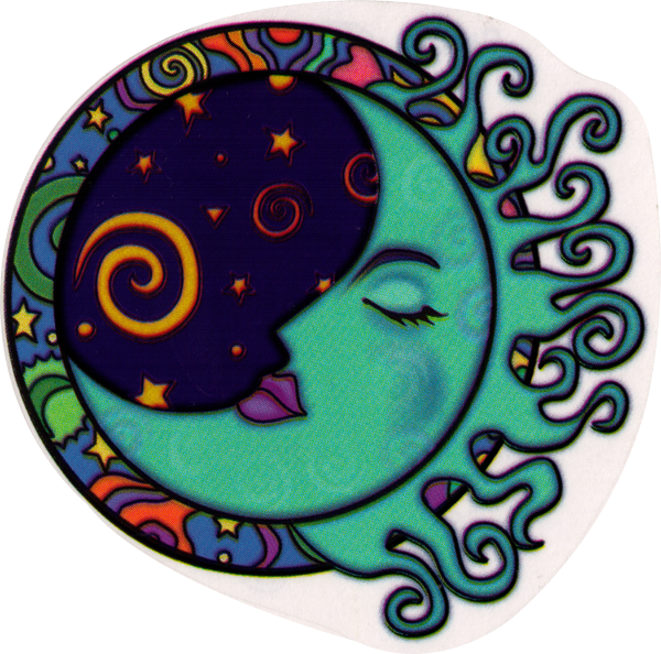 Lunar Curls - Window Sticker - World Peace (600x594)