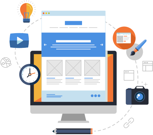 Our Process - New Website Design Vector (500x440)