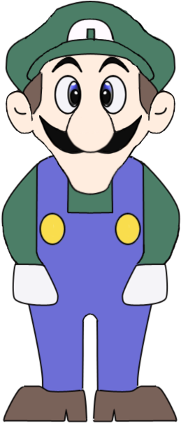 Mario Is Missing Green Clip Art Human Behavior Male - Weegee Front (293x606)