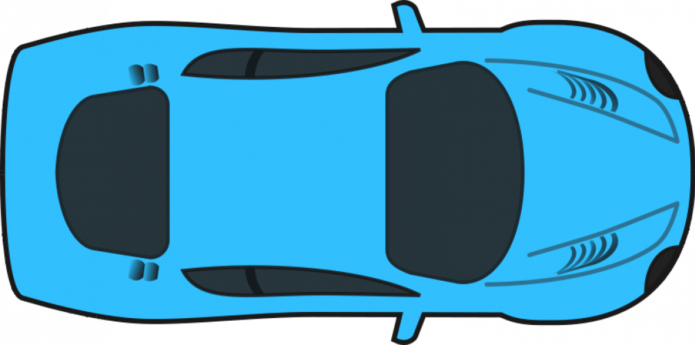 Car Clip Art - Car Top View Clipart (1007x500)