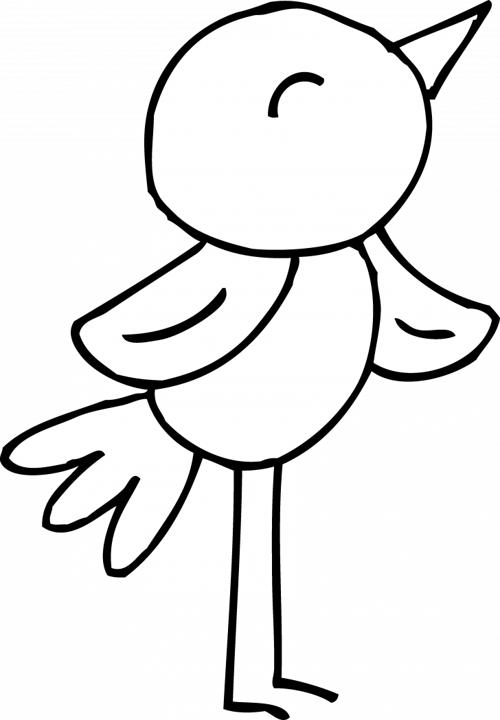 Spring Bird Coloring Page Clip Art Baby Sheets Pages - Spring Clip Art Free Black And White (728x1048)