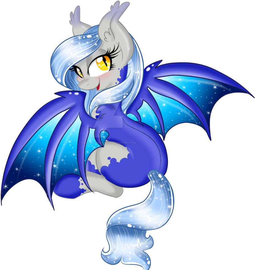 Silent Shadow Wolf, Bat Pony, Oc, Oc - Cartoon (1024x1024)