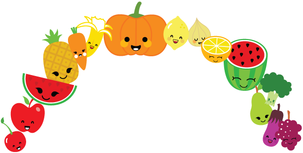 Rainbow Of Fruit And Vegetables - Fruits And Vegetables Tumblr Png (615x310)