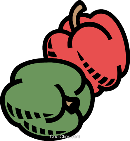Red And Green Pepper, Vegetable Royalty Free Vector - Mount Horeb (445x480)