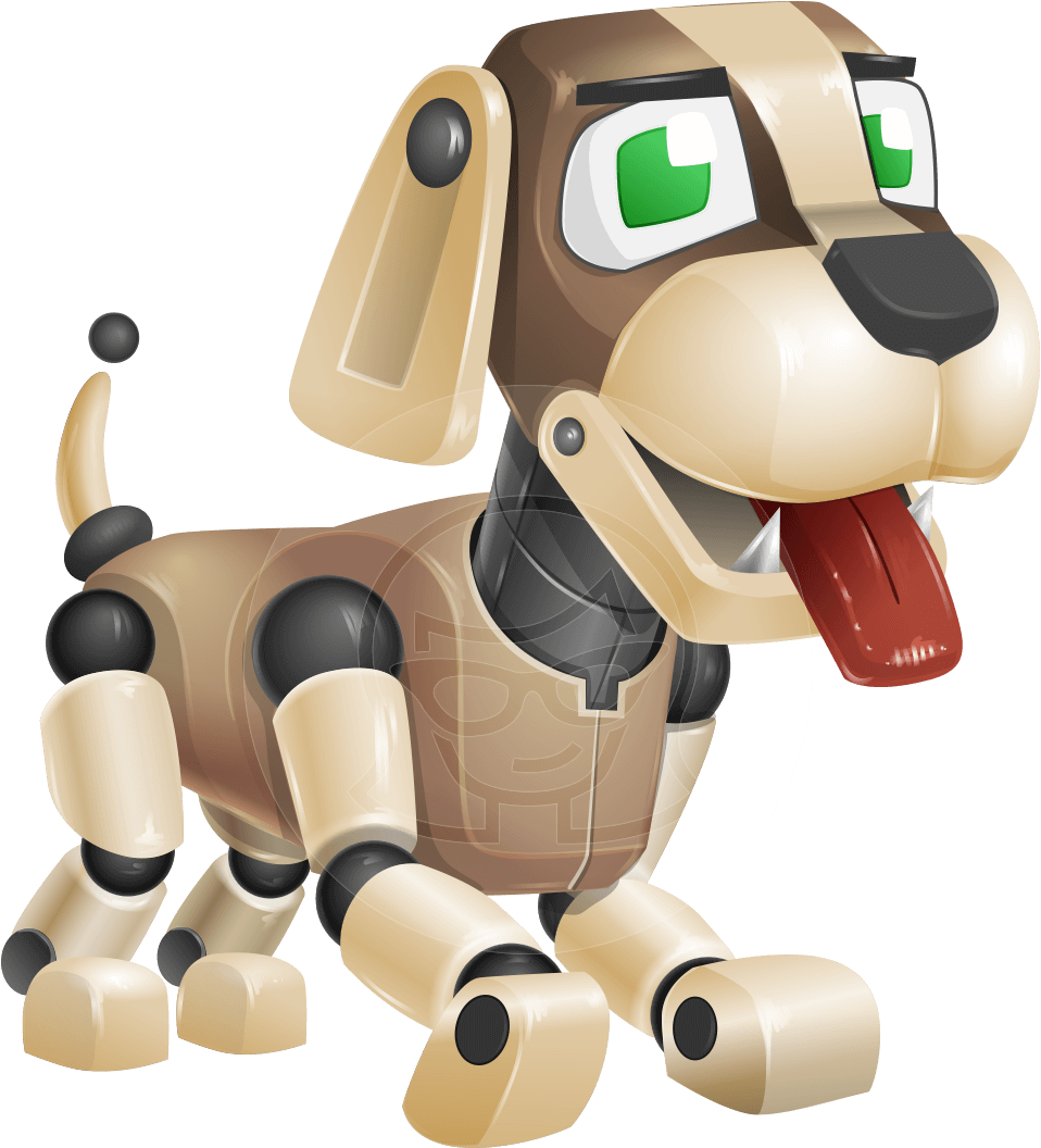 Barkey Is A Robot Dog Character With A Typical Doggy-shaped - Robotic Dog Poses (1014x1060)