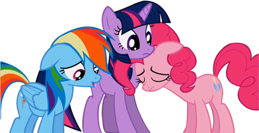 Sad Twilight, Rainbow And Pinkie Vector By Kiss X Coco - Mlp Twilight And Pinkie Sad (900x507)