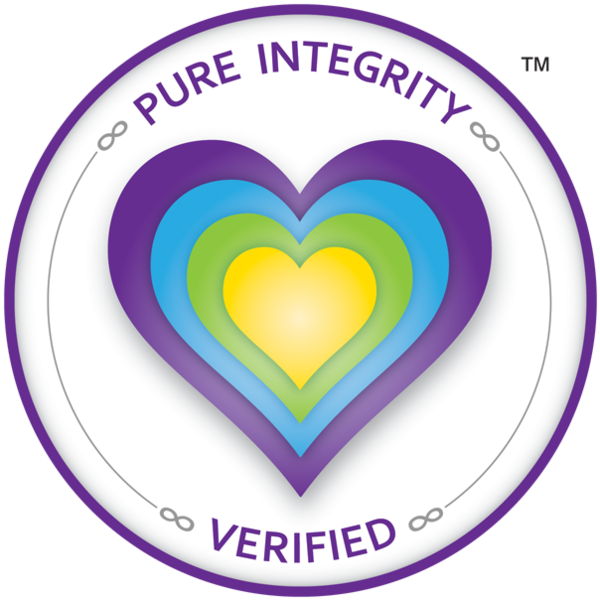 Pure Integrity Verified Seal Of Approval - Heart (600x600)