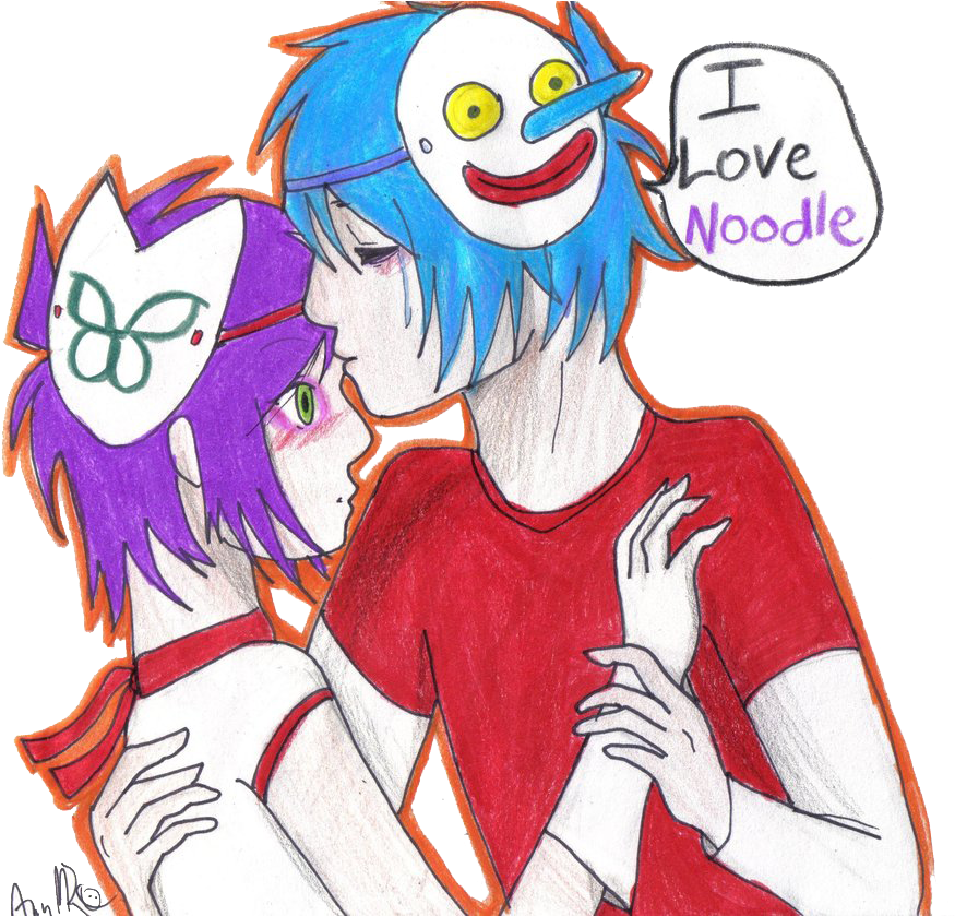 I Love Noodle - Gorilaz 2d And Noodle Love (900x838)