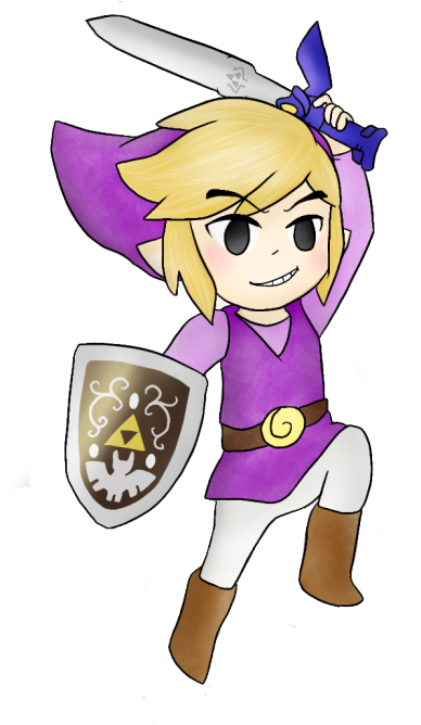 “ Purple Toon Link Alt - Cartoon (500x667)