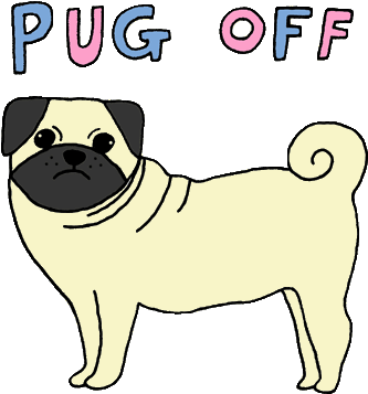 Discover - Cute Cartoon Pug Gif (400x408)