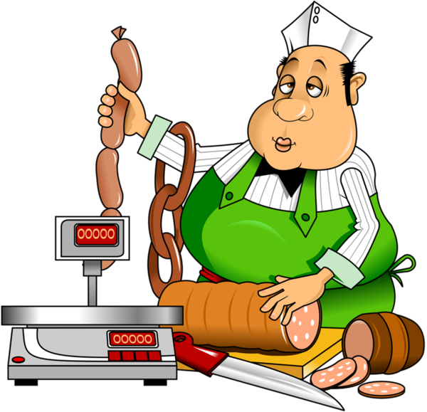 Personnages, Illustration, Individu, Personne, Gens - Old Butcher Clip Art (800x772)