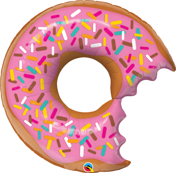 36” Shape Bit Donut & Sprinkles Helium Balloon - Donut Balloon (600x590)