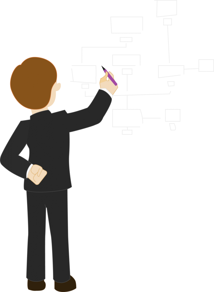 Man Drawing Flowchart - Whiteboard (752x1024)