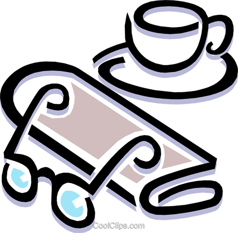 Coffee Cup With Morning Newspaper Royalty Free Vector - Coffee Cup With Morning Newspaper Royalty Free Vector (480x470)