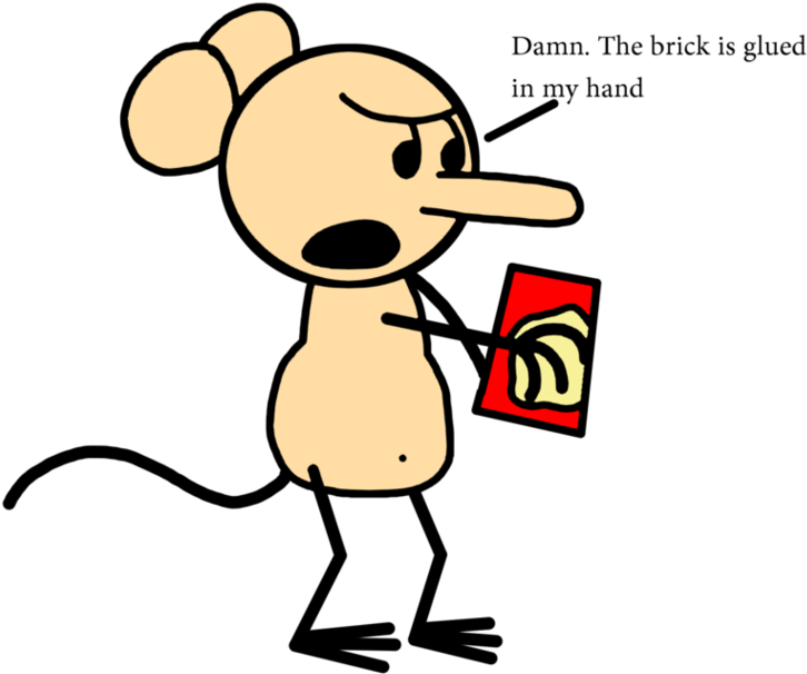 Ignatz With His Hand Glued At Brick By Marcospower1996 - Illustration (974x820)