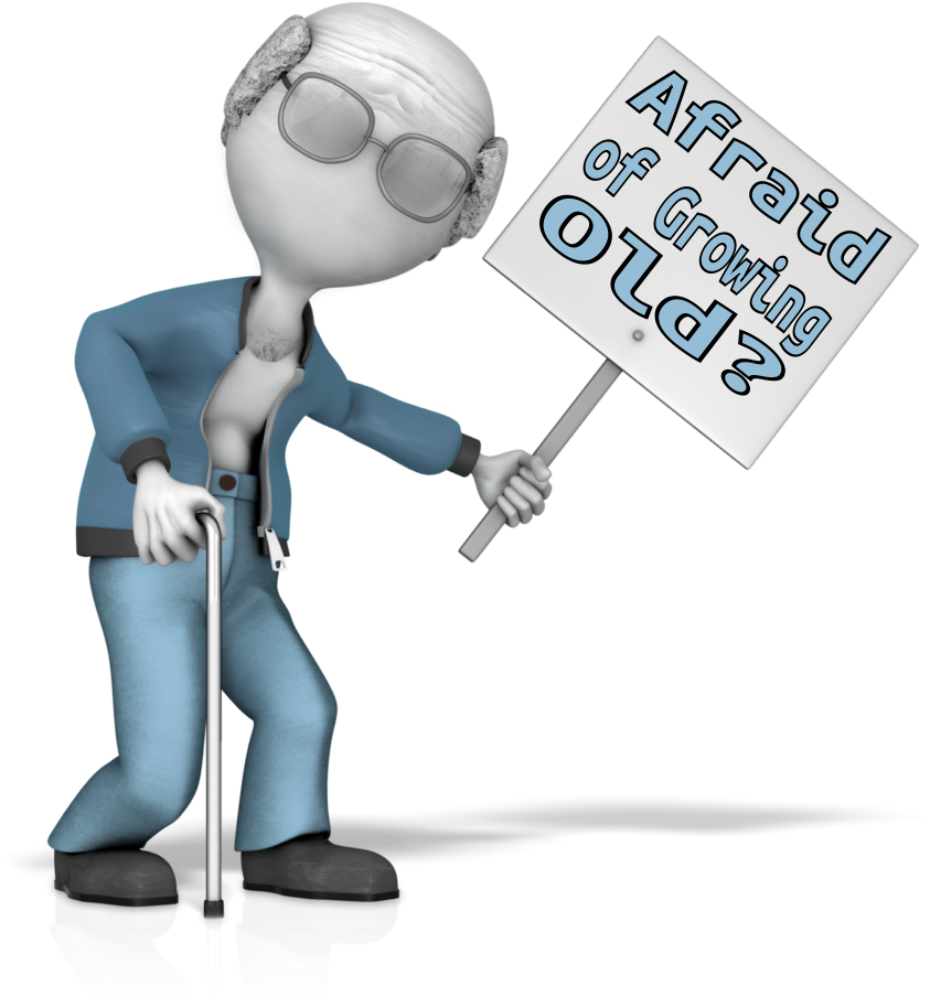 Afraid Of Growing Old - Old Man Clipart Presenter (886x1000)