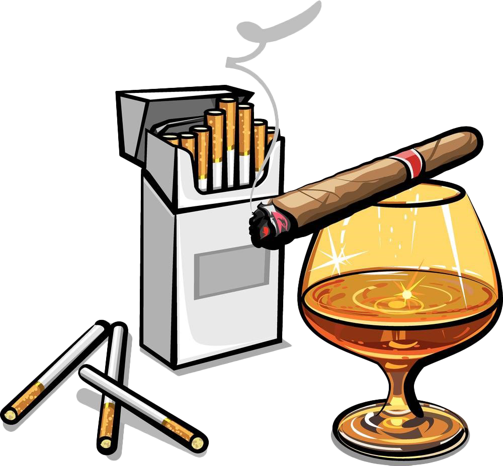 Alcohol Cigarette Stock Photography Clip Art - Alcohol Y Tabaco Dibujos (1000x928)