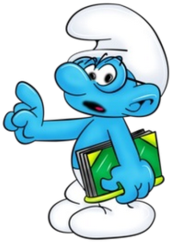 Baby Smurf Carrying Book - Brainy Smurf Gif (600x600)