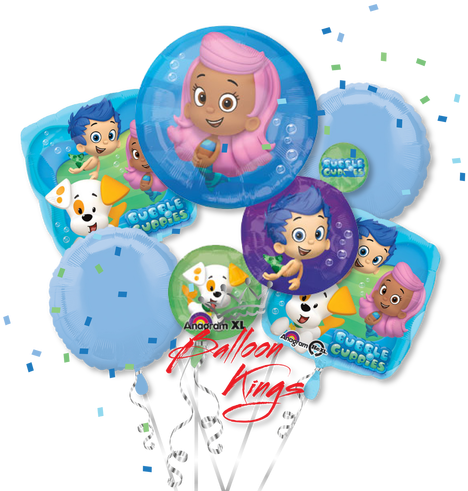 Bubble Guppies Bouquet - 18" Bubble Guppies Blue Foil Balloon (500x500)