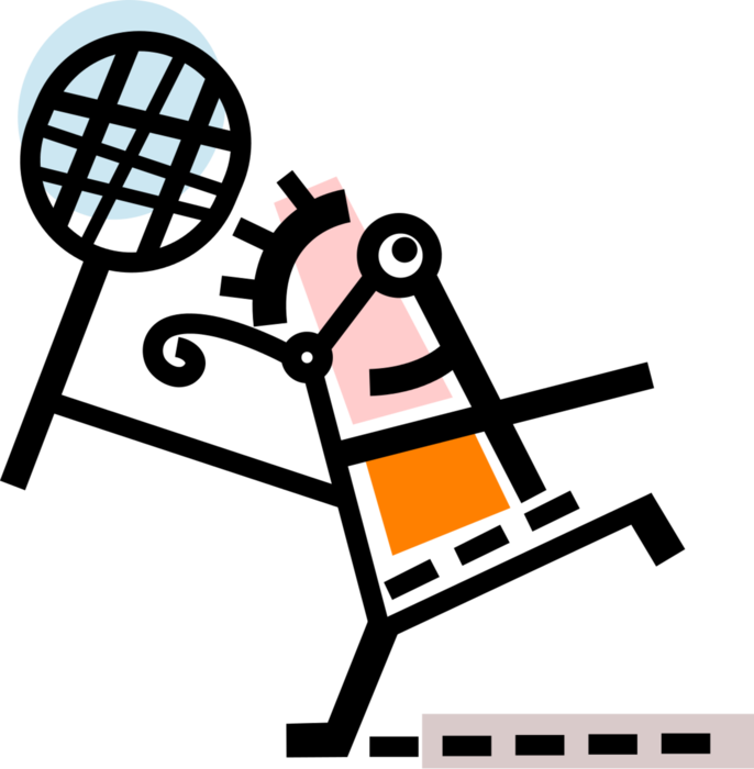 Vector Illustration Of Tennis Player Swings Racket - Vector Illustration Of Tennis Player Swings Racket (686x700)