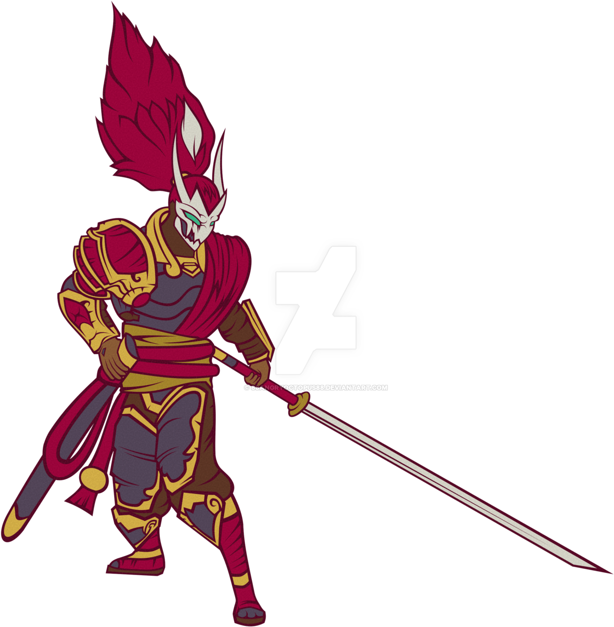 Blood Moon Yasuo By 88angryoctopus88 On Deviantart - Yasuo Blood Moon Sketching (1280x1283)