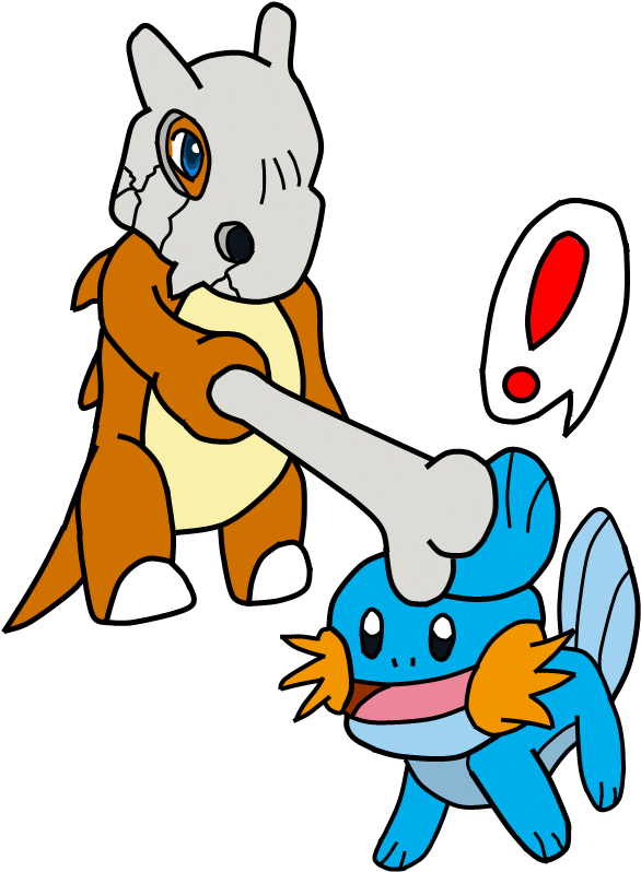 Cubone Mudkip By Daniel 3 22 10 By Moonfenrir - Cartoon (823x823)