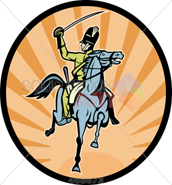 Stock Illustration Of Old Fashioned Cartoon Drawing - Cavalry (340x365)