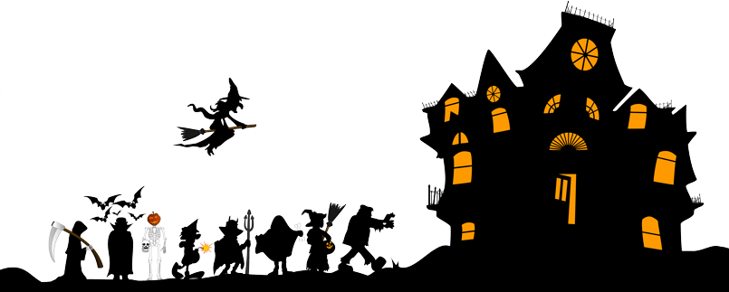 Halloween - ‹ - Halloween Borders Haunted House (805x323)