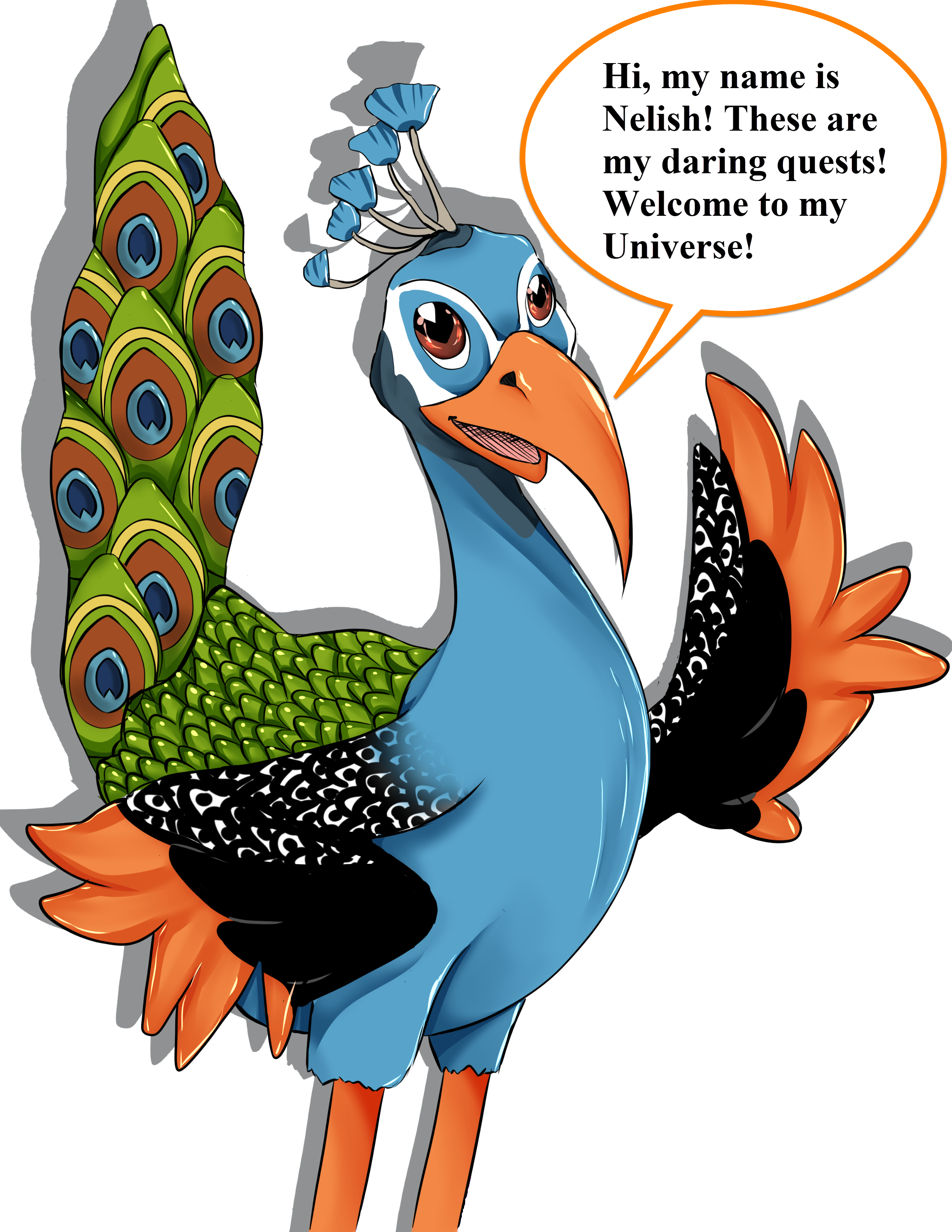 About Nelish The Peacock - Reverse Bubble (2550x3300)