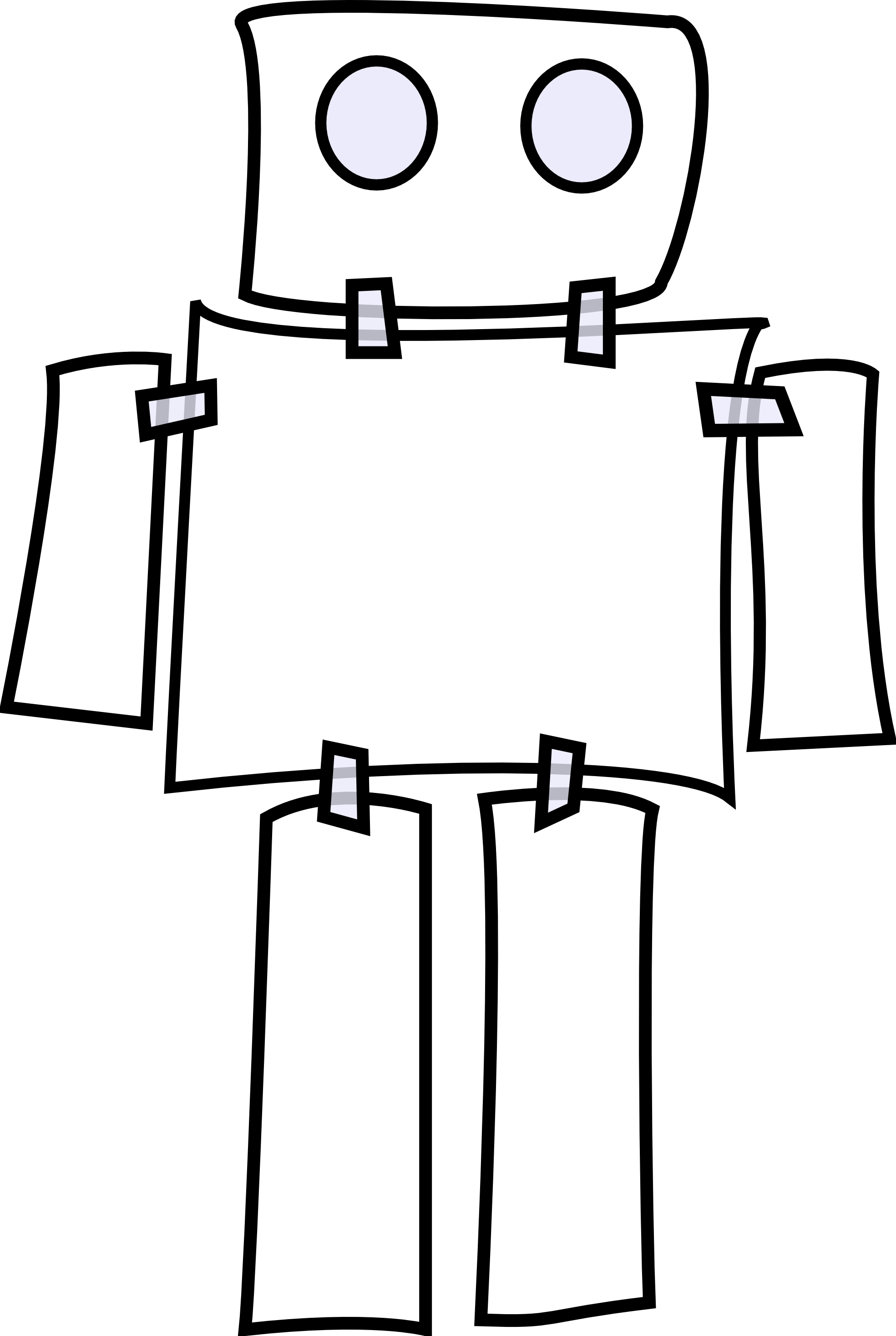 Robot Clipart Halloween - Robot White Png (1969x2935)