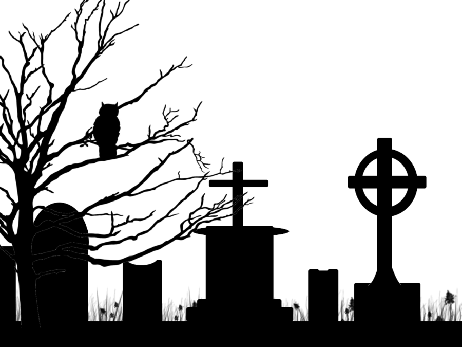 Drawn Cemetery Halloween - Cemetery Png (900x675)