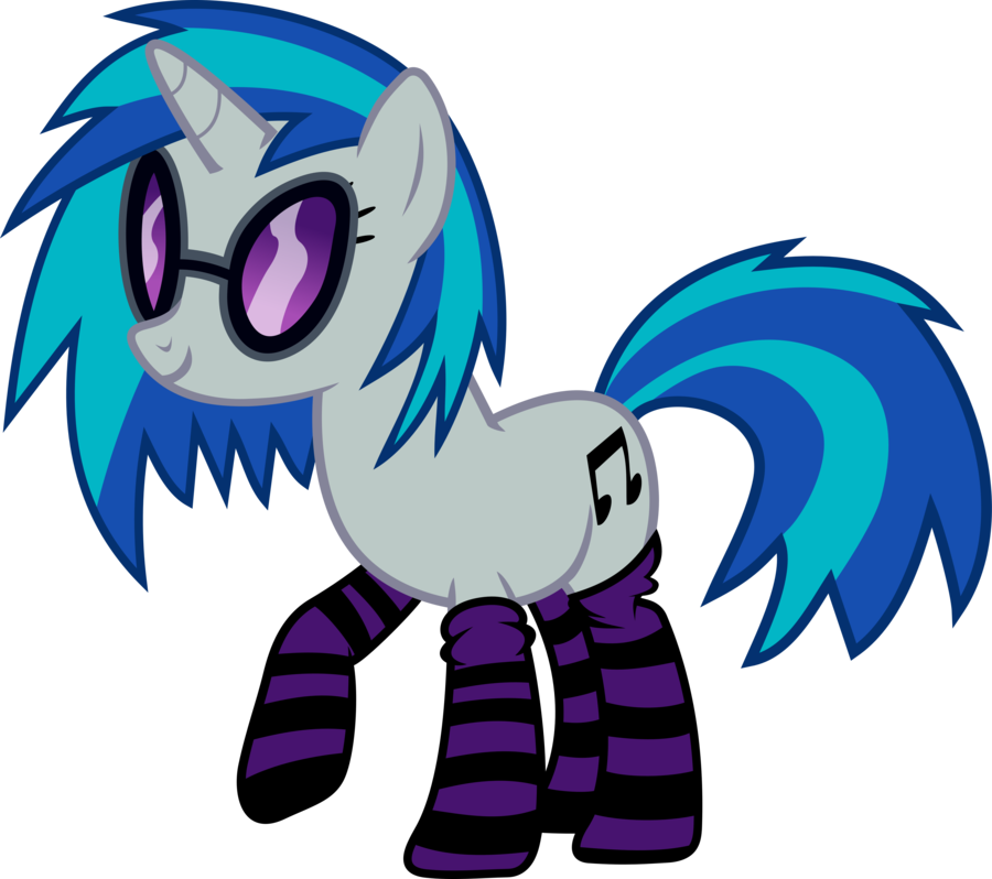 Vinyl Scratch In Socks By Uxyd - Cute Dj Pon 3 (900x798)