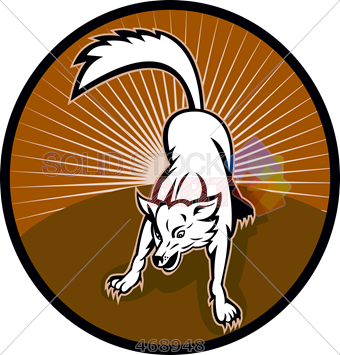 Stock Illustration Of Retro Cartoon Drawing Of Attacking - Dog Ready To Attack (340x355)