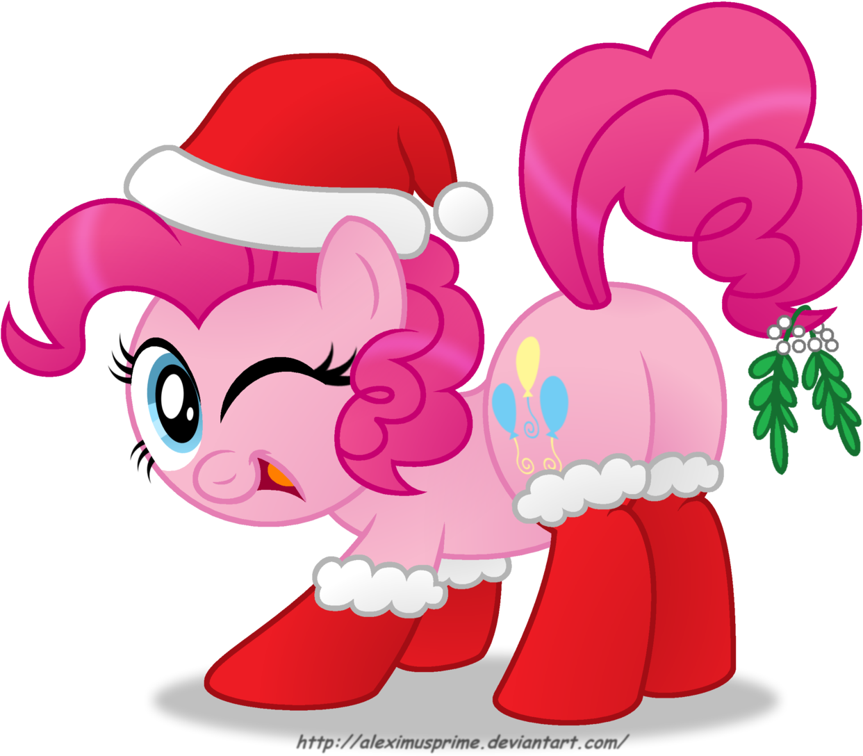 Pinkie Under The Mistletoe By Aleximusprime Pinkie - Art (1280x1132)