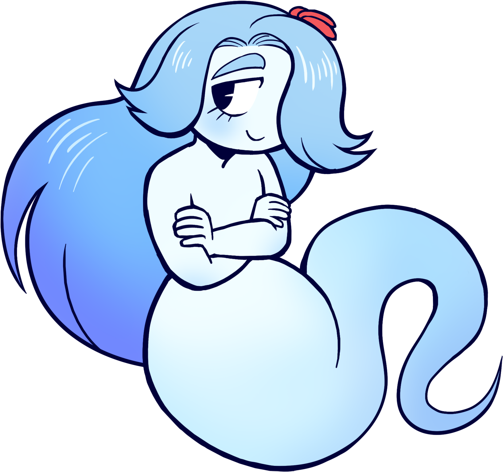 Ghost & Floating Blue T Shirt - Blue (2048x1862)