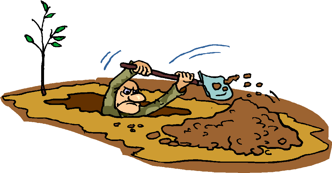 Dig Hole Clipart - Cartoon Man Digging Hole (1160x631)