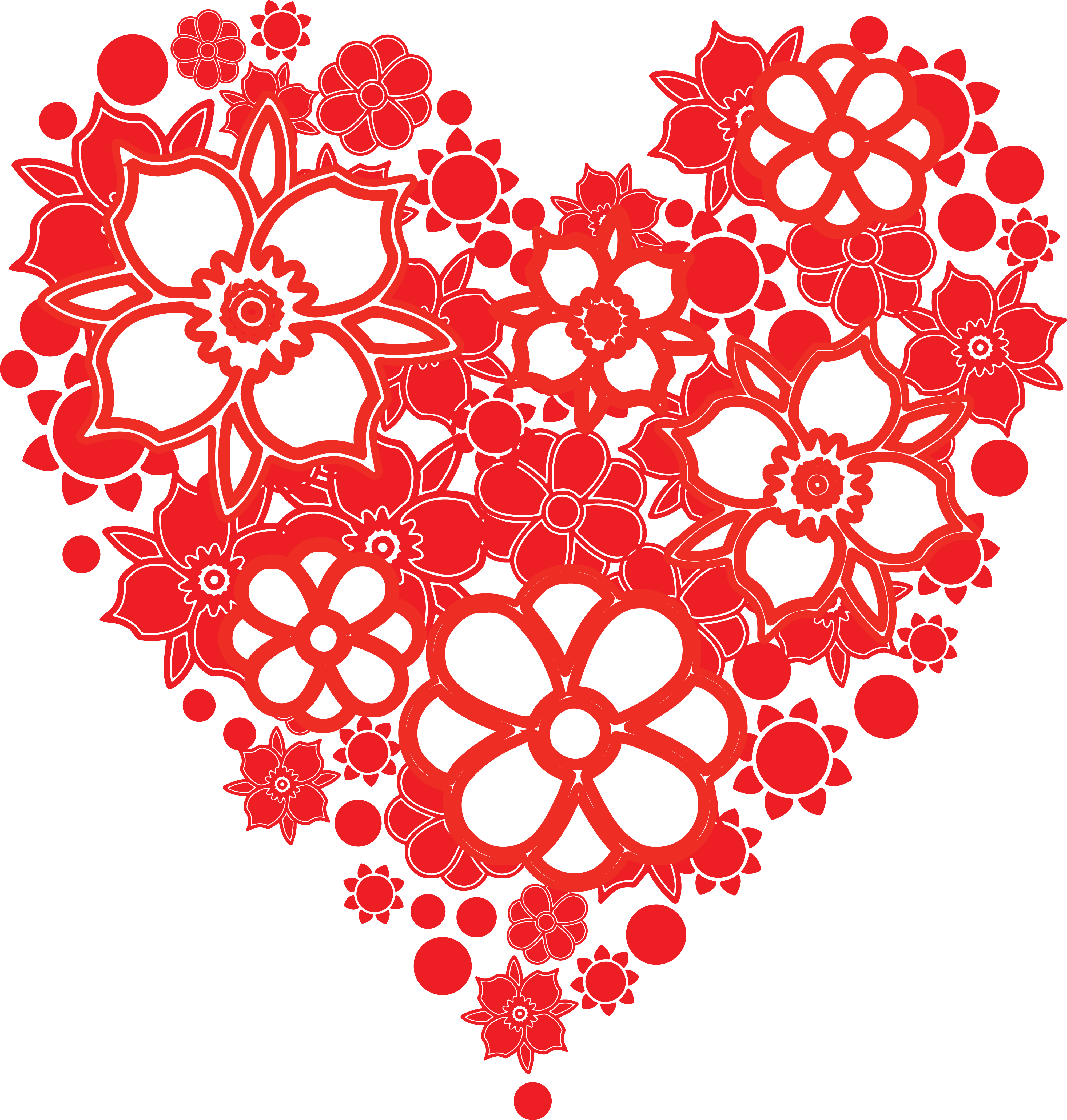 Free Clipart Of A Love Heart With Flowers - Hearts With Hearts (4000x4201)
