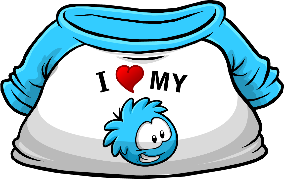 I Heart My Blue Puffle T-shirt - Club Penguin I Love Pizza Shirt (1142x720)