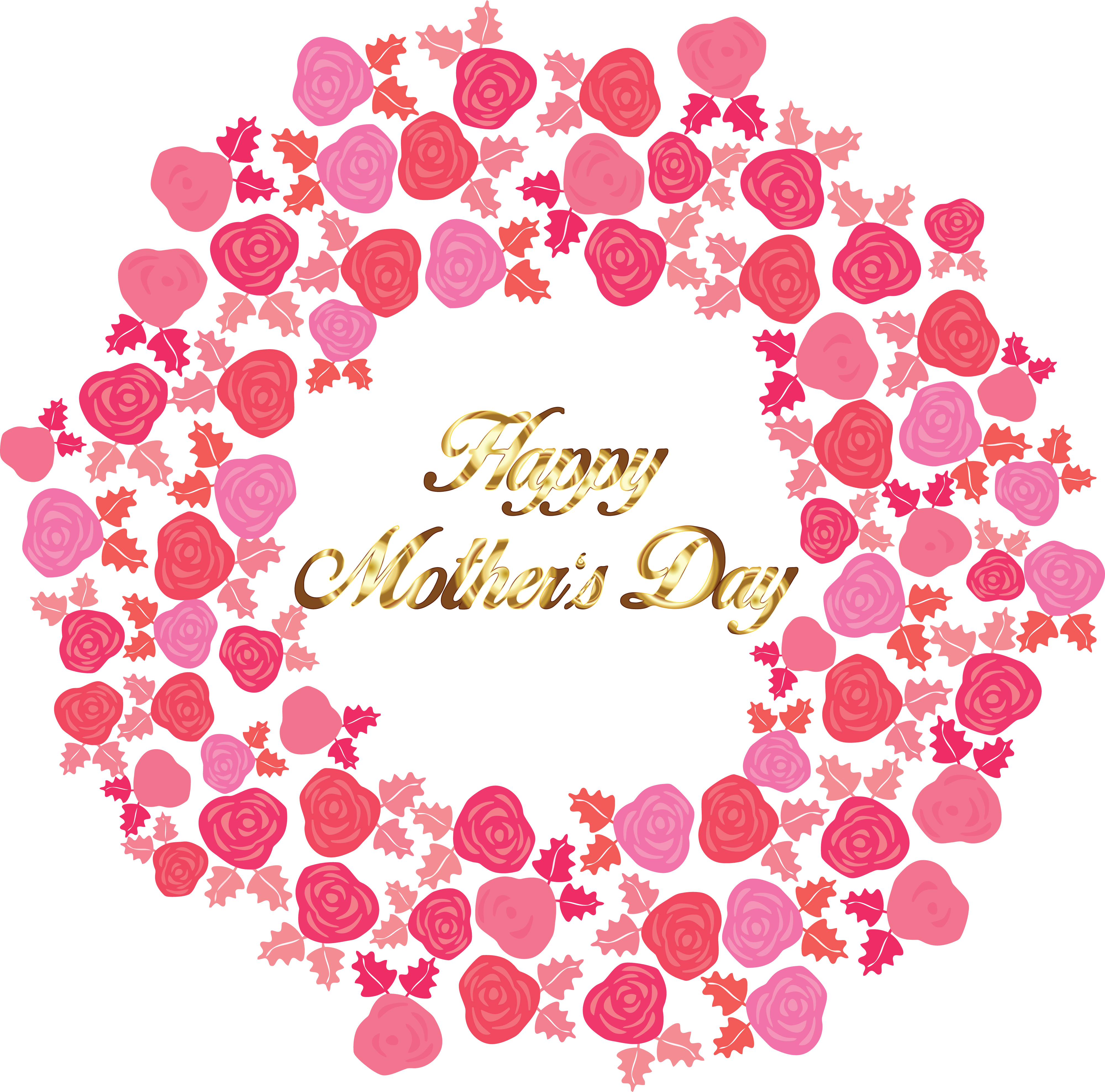 Free Clipart Of A Gold Happy Mothers Day Greeting In - Happy Mothers Day Poster (4000x3953)