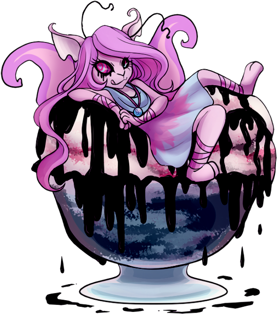 Generous Scoops Of Raspberry Vanilla Swirl Ice Cream - Cartoon (550x623)