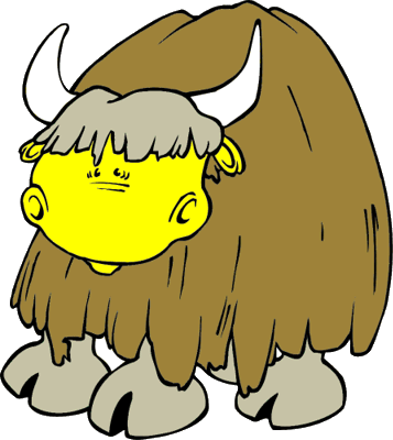 Yak Clipart Yellow - Cartoon Yak (357x400)