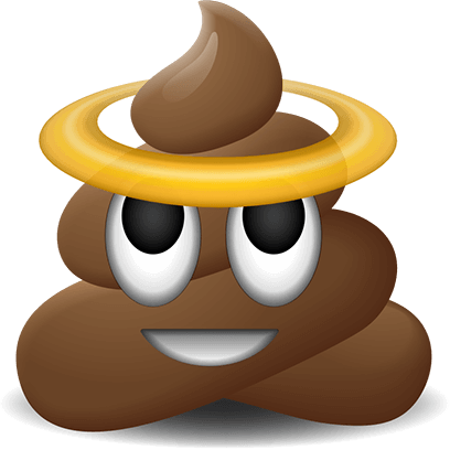 Poop Emoji Stickers Messages Sticker-1 - Poop With A Halo (408x408)