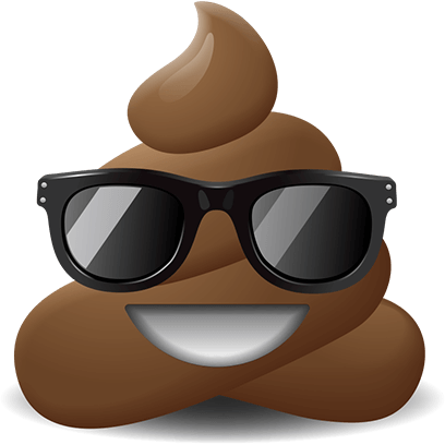 Poop Emoji Stickers Messages Sticker-2 - Poop Emoji With Sunglasses (408x408)