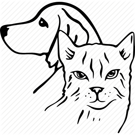 Dog And Cat Silhouettes Together Svg Png Icon Free - Drawing Dog Cat Png (512x512)