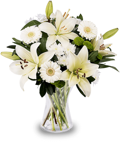 White Lilies And Gerberas - Gigli Bouquet (480x480)
