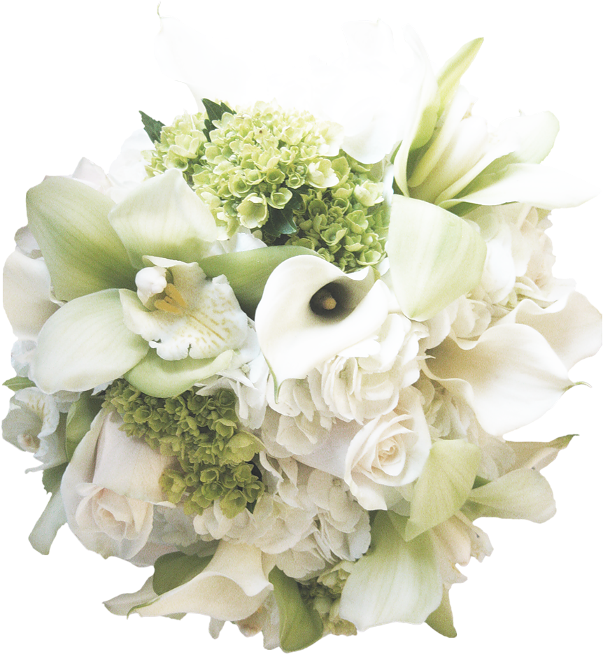 Bouquet White Roses Png (943x1024)