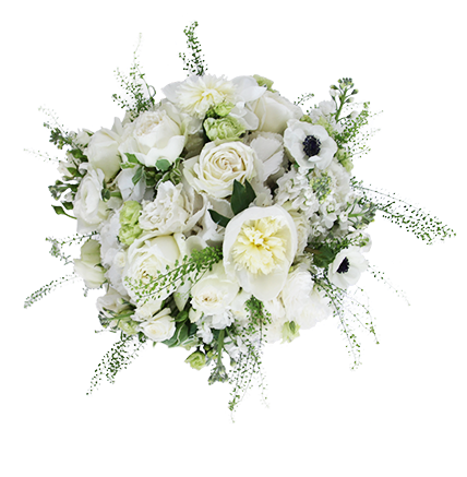 Idealist Romantic Bouquet - White Flower Bouquet Png (500x500)
