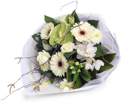 White And Green Posy - Bouquet (442x360)