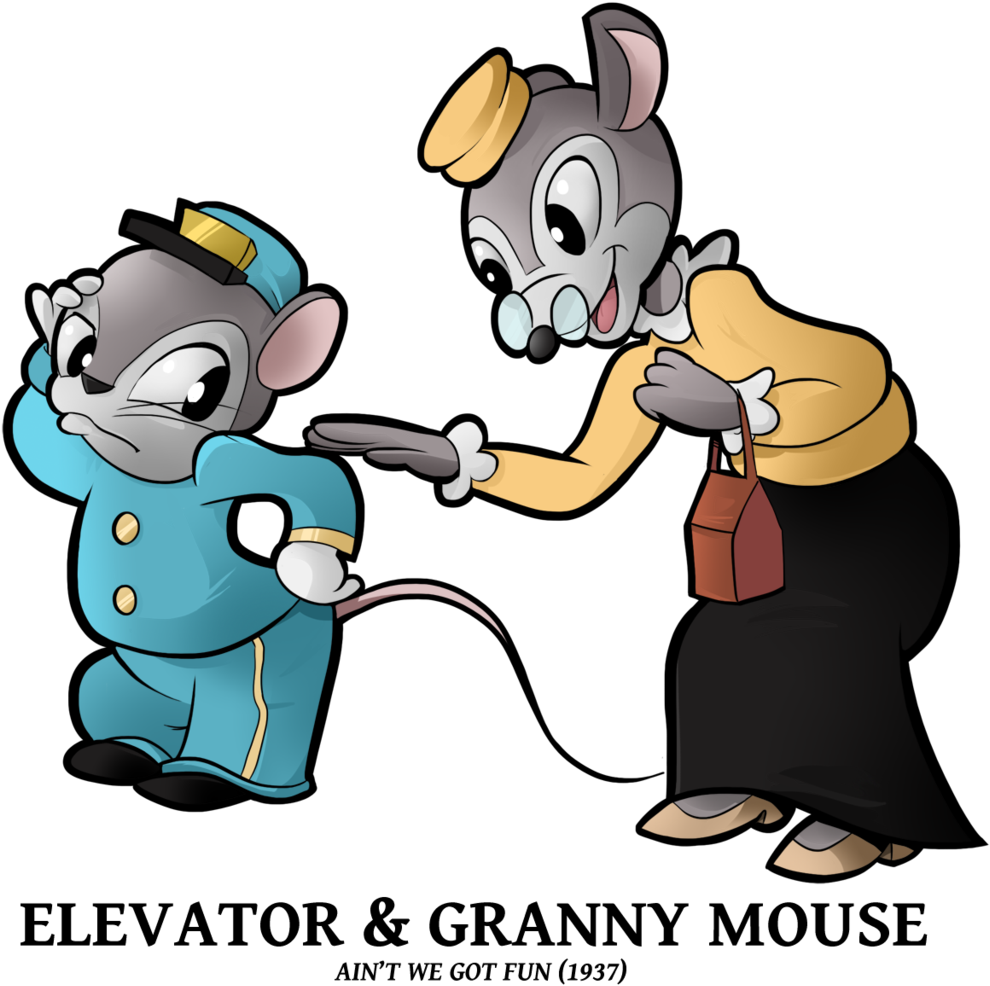 Elevator 'n Granny Mouse By Boscoloandrea - Ain T We Got Fun 1937 (1024x1011)